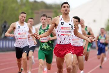 Matthew Centrowitz wins the Track Meet 1500m (Kirby Lee)