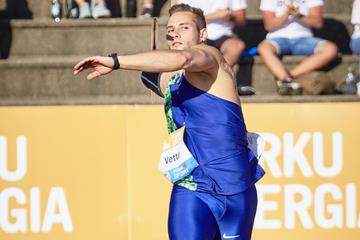 Johannes Vetter in action at the World Athletics Continental Tour meeting in Turku (Ville Vairinen)
